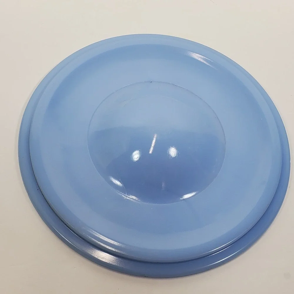 Vintage Refrigerator Dish or Grease Canister Jeannette Delphite Blue Glass CHIP